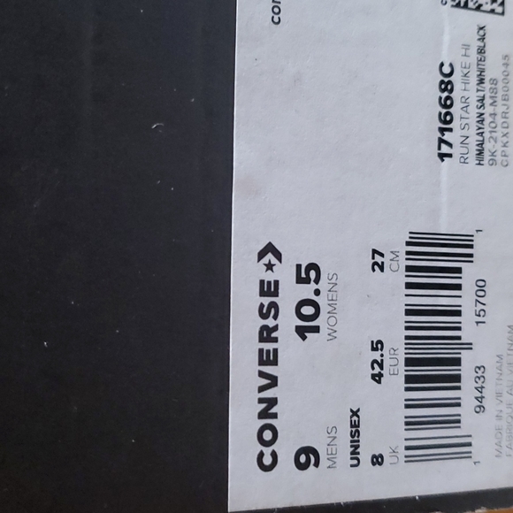 Converse Run Star Hike Unisex Recycled Seasonal Color High Top Himalayan Salt - Picture 9 of 11